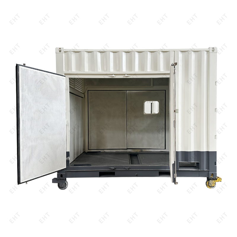 Yağ-su toplama sistemli özel 12 ft'lik hava kompresörü muhafazası