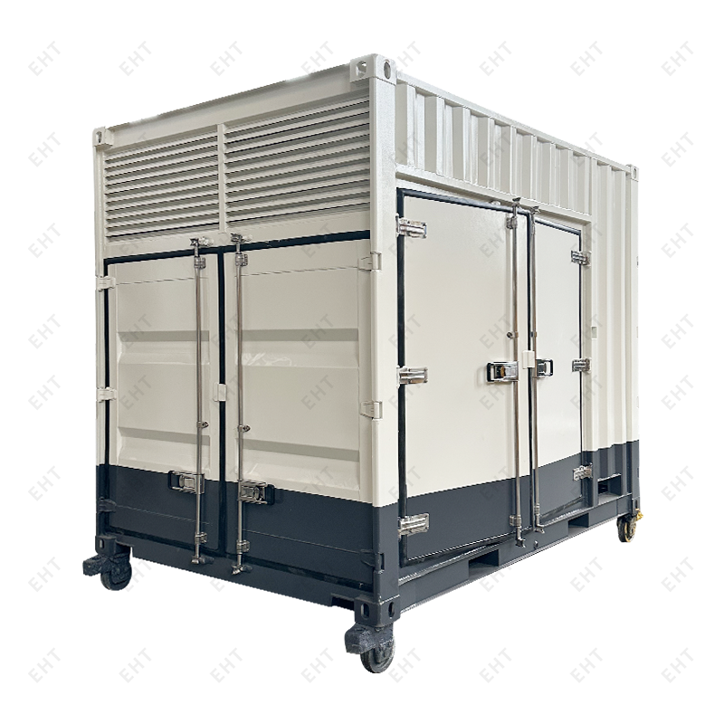 Yağ-su toplama sistemli özel 12 ft'lik hava kompresörü muhafazası